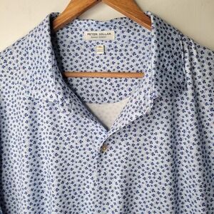 Peter Millar Polo Shirt Mens XL Blue Angry Anglers Fish PGA National Resort